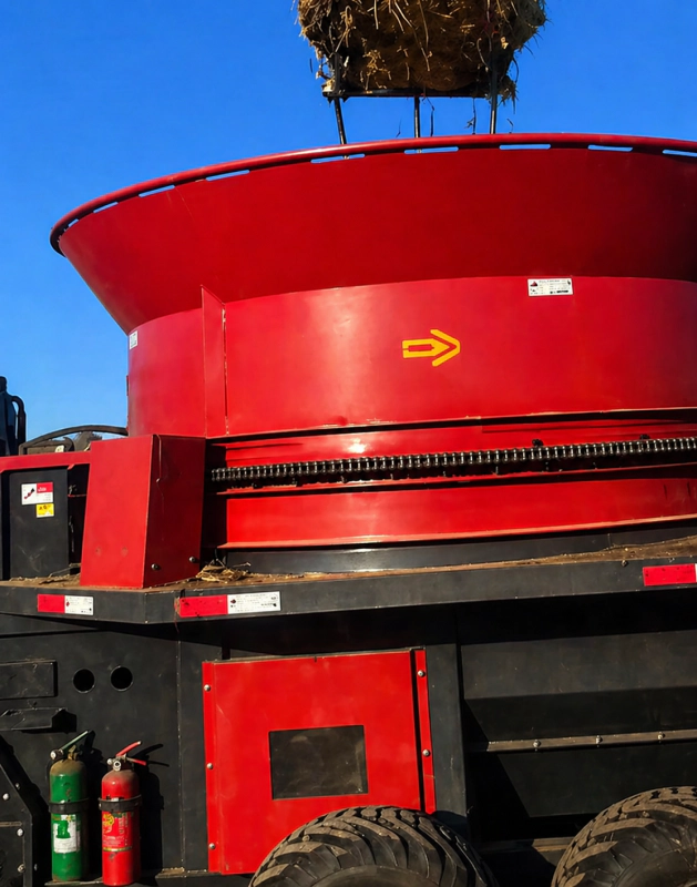 Diesel engine Feed Crusher machine operating flawlessly on a remote off grid farm