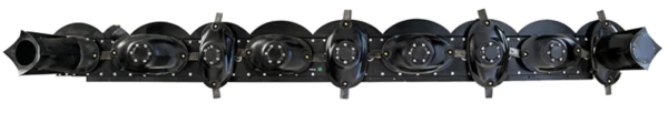 Detailed view of the chevron rubber conditioning rollers
