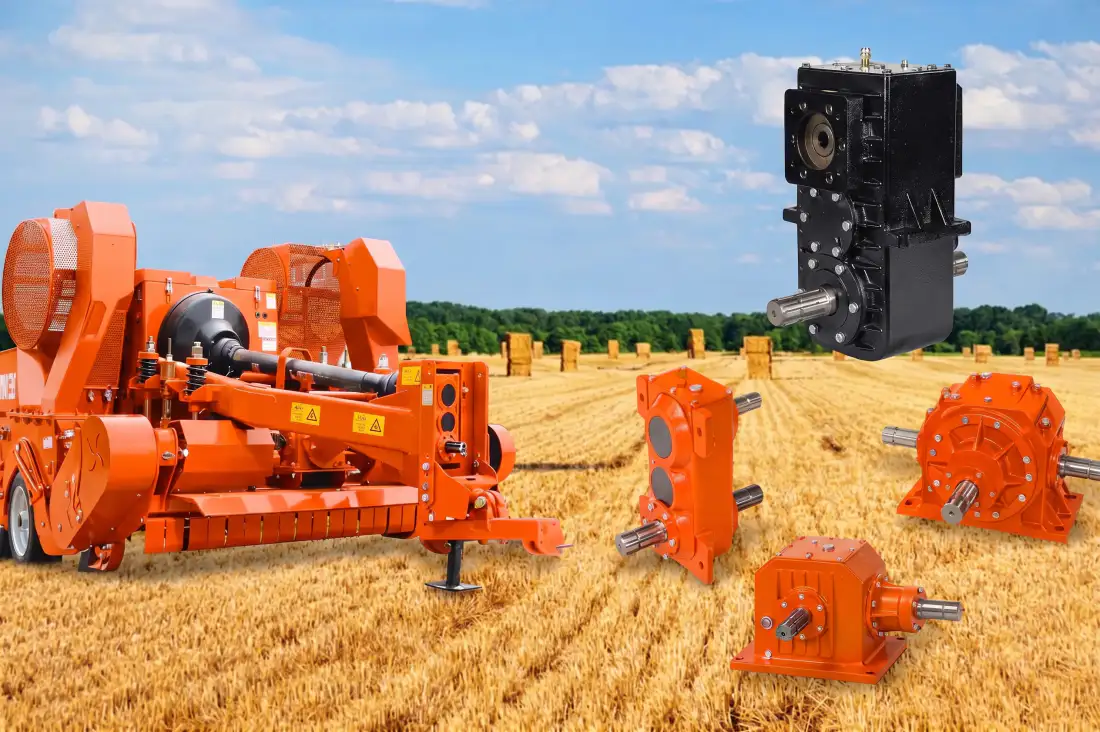 Heavy duty square baler gearbox and PTO transmission components